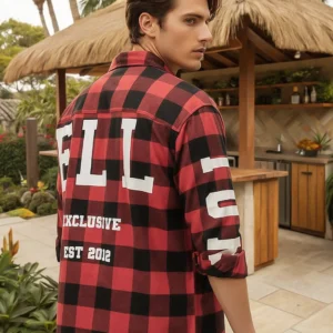 Men’s Red & Black Reb Checked Oversized Shirt