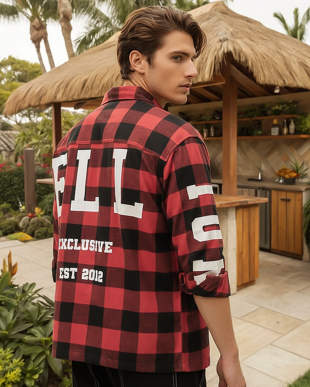 Men’s Red & Black Reb Checked Oversized Shirt